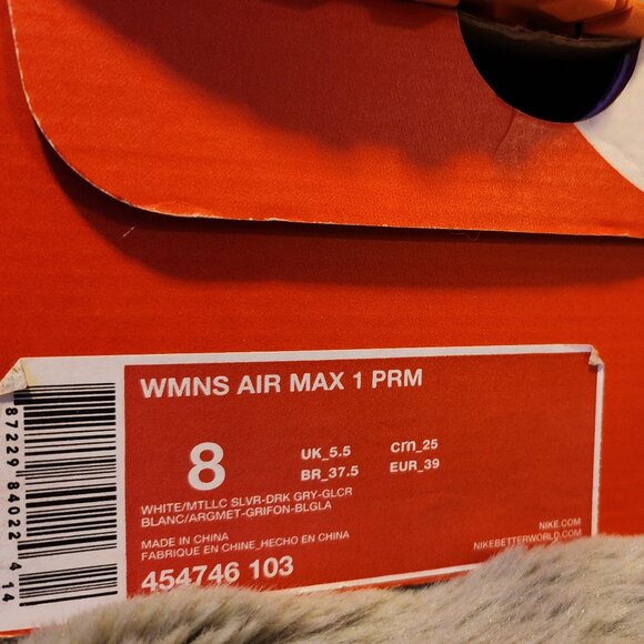 *NIB* Womens Nike Air Max 1 Prm W8, M/ Y6.5 - Picture 11 of 11